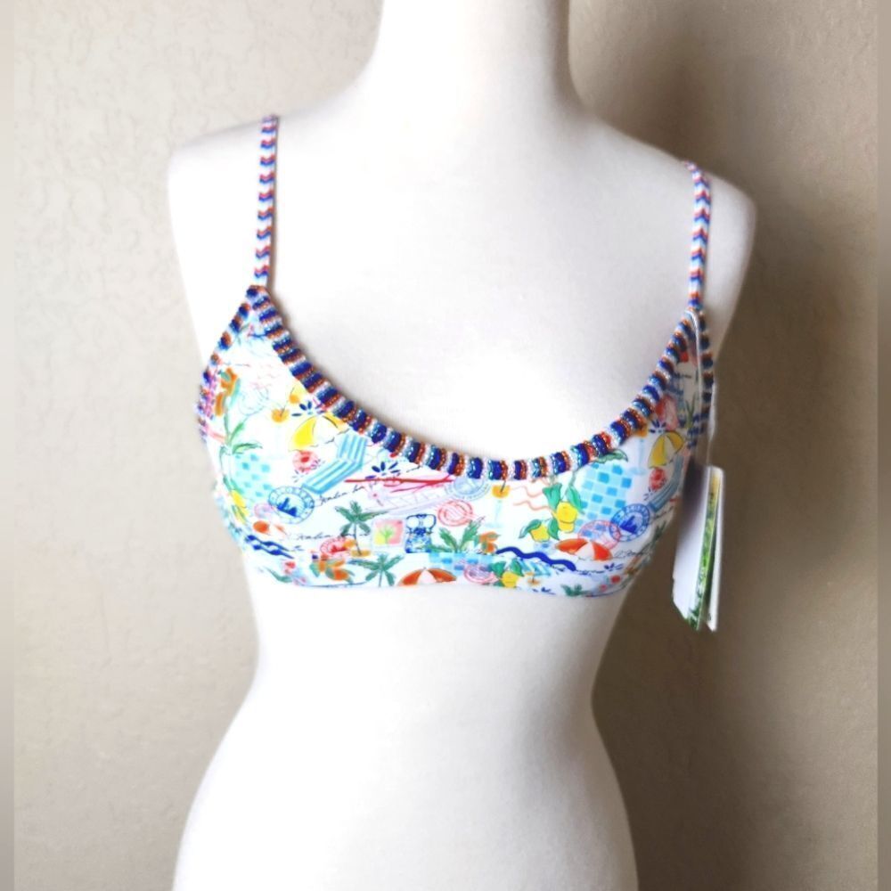Bydee Valencia Beaded Bikini Top Swimwear Multi Size S NWT